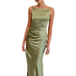 Solid Color Backless Slit Mid-length Sleeveless Sling Dress