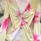 Sheer Alluring Cutout V-Neck Split-Edge Long-Sleeve Printed Top And Skirt Set