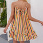 Women's Rainbow Stripe Print Slip Dress