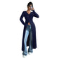 European And American Solid Color Long Button Cardigan Slim Fit Slimming Top Women
