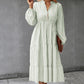 Robe d'automne européenne et américaine à rayures, manches longues, taille élastique