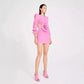 Women's Backless Long Sleeves Bandage Floral Dress Slim Fit Skirt