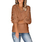 Autumn And Winter New Style Solid Color Lace V-leader Hollow Knit Top Women