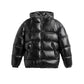 Black Hooded Cotton Jacket Casual