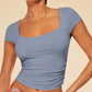 Women's Square Collar Casual T-shirt