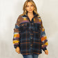 Manteau en laine à carreaux AZTEC pour femme avec poche à revers