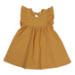 Flounced Sleeve Dress Girls' Back Collar Lace-up