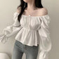 Women's Flounced Flared Sleeve Slimming Shirt