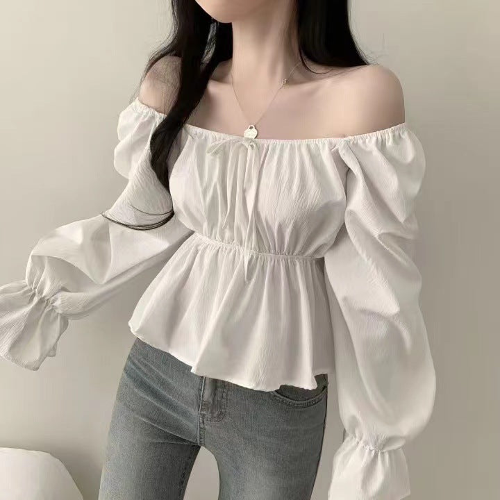 Women's Flounced Flared Sleeve Slimming Shirt