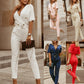 Combinaison slim à col sur mesure pour femme