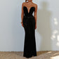 V-neck Velvet Tube Dress Figure-hugging Evening Gown Maxi Dress