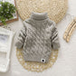 Chemise en tricot épais et pelucheux pour bébé et enfant, col rond, taille haute