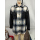 Loose Plaid Color Matching Shirt Casual Double Pocket Plaid PU Stitching Shirt Jacket Jacket