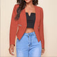 Long Sleeve Cardigan Zipper Pocket Jacket Top Small Suit