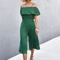 Solid Color One-Shoulder Loose Casual Sling Jumpsuit