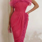 European And American Tube Top Split Socialite Style Slim Fit Dress