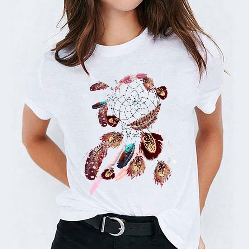 Dessin animé amour doux mignon manches courtes