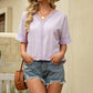 Short Sleeve V-neck Top Beachwear Lace Plus Size Women's Clothing
