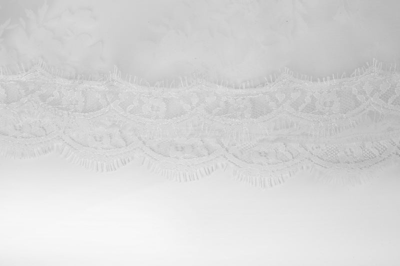 One Word Neck Short Lace Top Women Loose