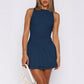 Elegant And Graceful Solid-color Short Skirt Dress