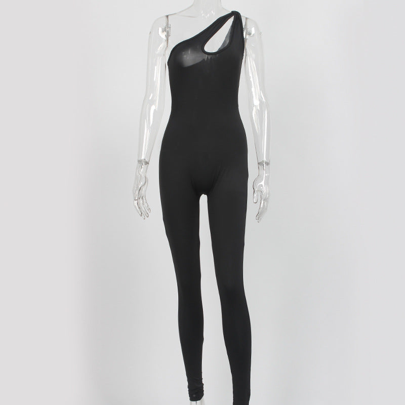 Solid Color Strapless Jumpsuit