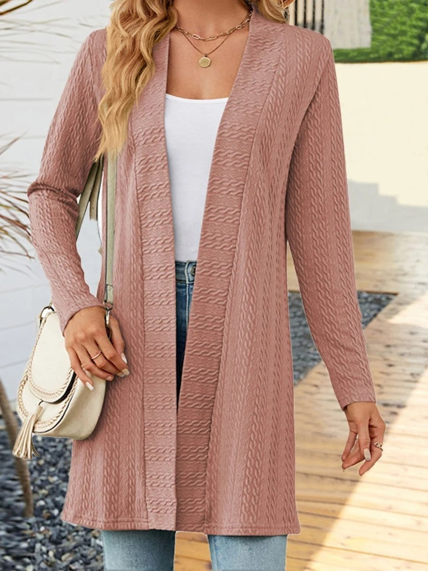 Women's Fashion Simple Solid Color Long Sleeve Loose Cardigan Coat