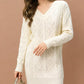 Mid-length Sweater V-neck Knitted Casual Twist Dress