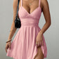 Women's Solid Color Casual Strap V-Neck Formal Dress
