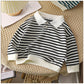 Boys' Versatile College Style Striped Hoodie
