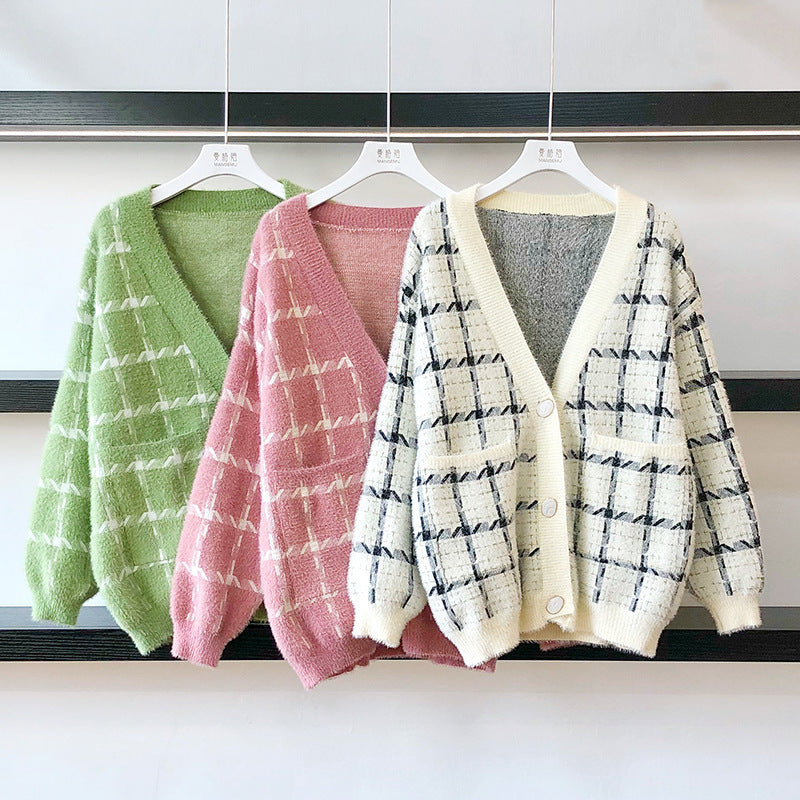 Women's Mink Fleece Sweater Cardigan Jacket