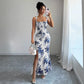 Printed Slip Dress, High-waisted Floral Maxi Dress