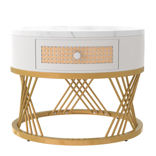 Fibreboard Metal Round Coffee Table