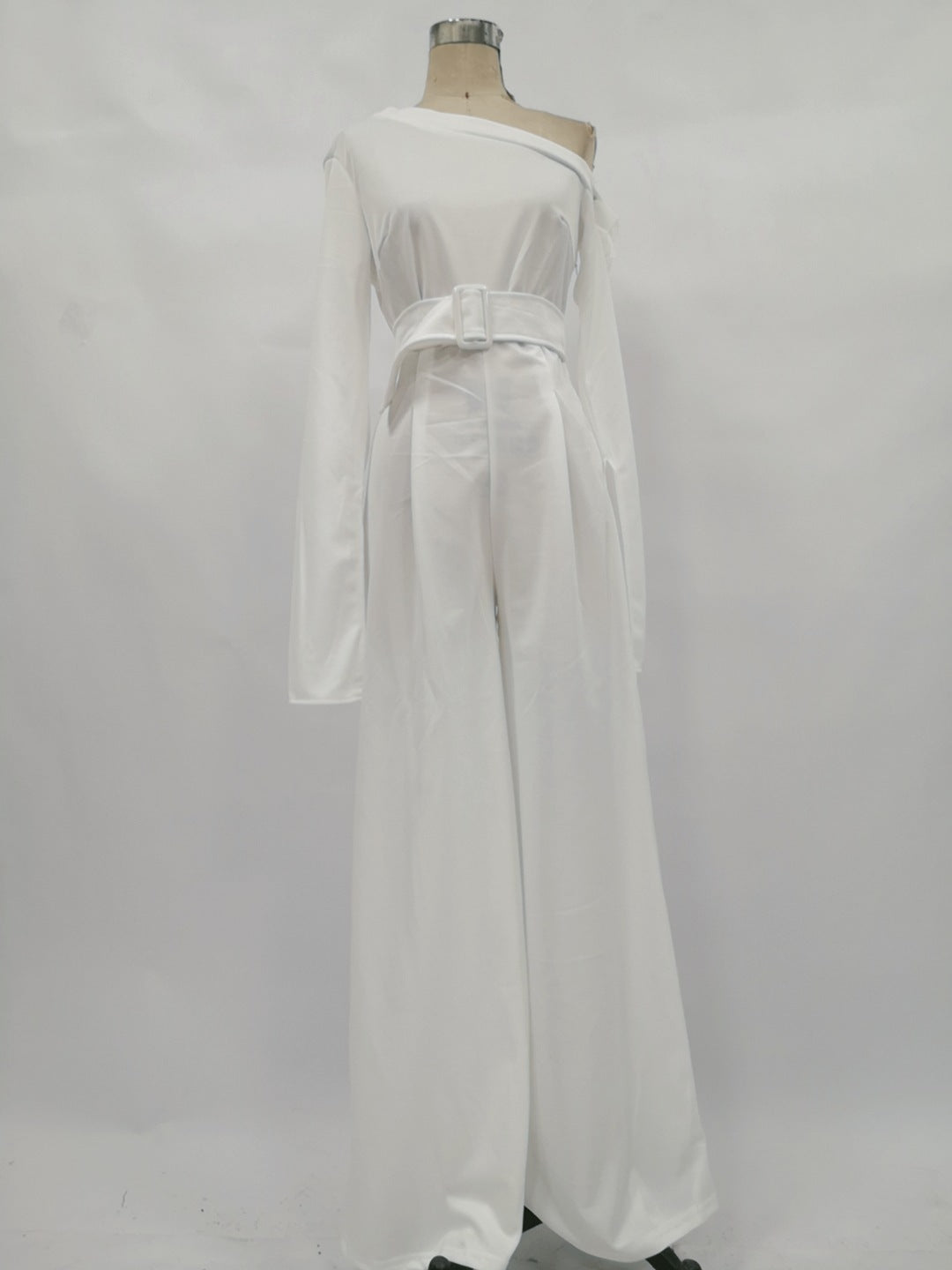 New Style Long-sleeved Jumpsuit Slim Casual Wide-leg Pants