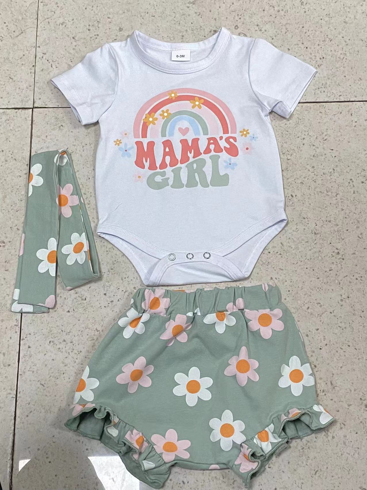 Children's Romper Shorts And Headscarf Set