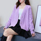Korean Style Loose Lazy Sweater Short Lace Casual Top