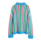 Women's Striped Sweater Knit Jacket Top