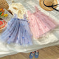 Butterfly Embroidery Mesh Girls' Braces Skirt