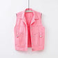 Women's Color Denim Waistcoat Vest Short