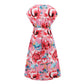 V-neck Batwing Sleeve Printed Dress