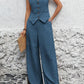 Collage Splicing Casual Suit Vest Pants