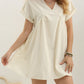 Women's Casual Loose Solid Color And V-neck Dress