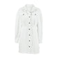 Robe blanche d'uniforme français pour femmes, automne et hiver, imitation denim, coton, taille professionnelle, jupe trapèze, vêtements pour femmes