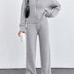Autumn And Winter New European And American Women's Casual Loose Zip Top And Trousers Two-piece Set