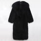 Long Tie Suit Collar Leisure Warm Environmental Protection Leather Fur Coat