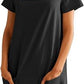 Women's Square Collar Short Sleeve Fashion Pocket Dress