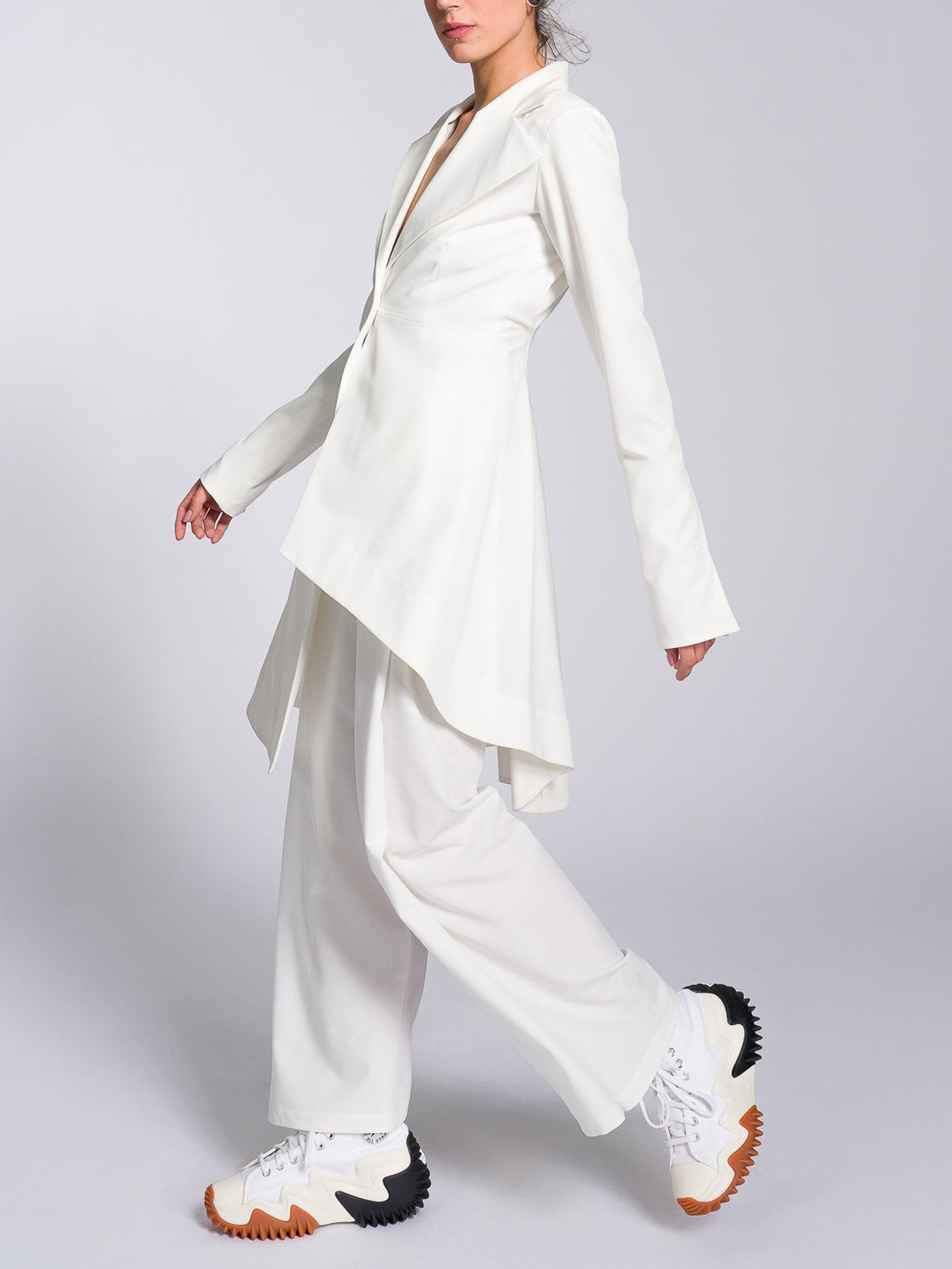 Ensemble veste et pantalon à ourlet irrégulier