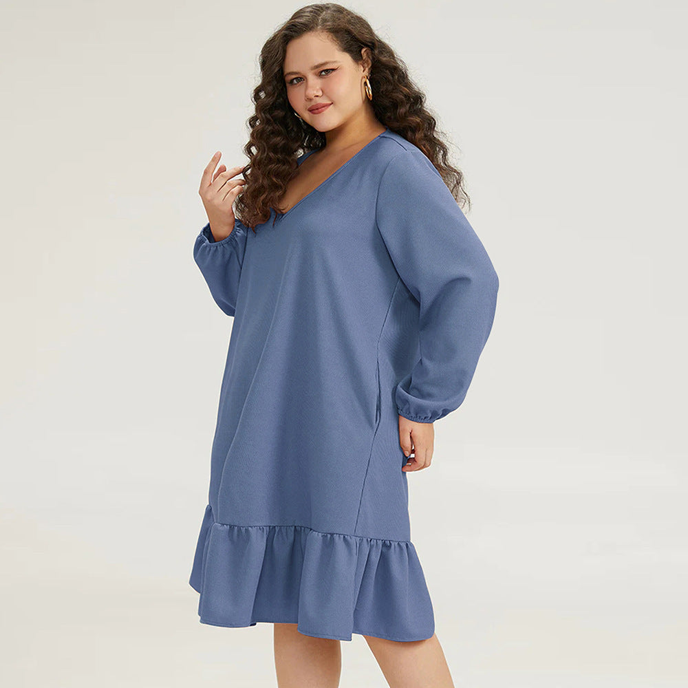 Women's Fashion Personality Solid Color Temperament Dress