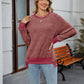 Pullover Knitting Loose Multicolor Top For Women
