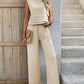Top And Wide Leg Pants Casual Two-piece Set