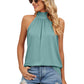 Summer New Women's Pure Color Halter Lace-up Vest
